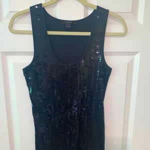 Express black cotton sequin tank top. Excellent condition. Size large.